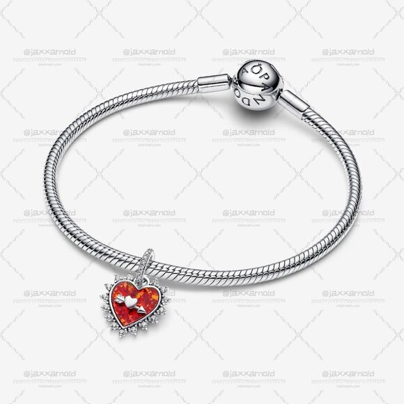 Pandora Spinnable Arrow Heart Dangle Charm - Picture 3 of 4